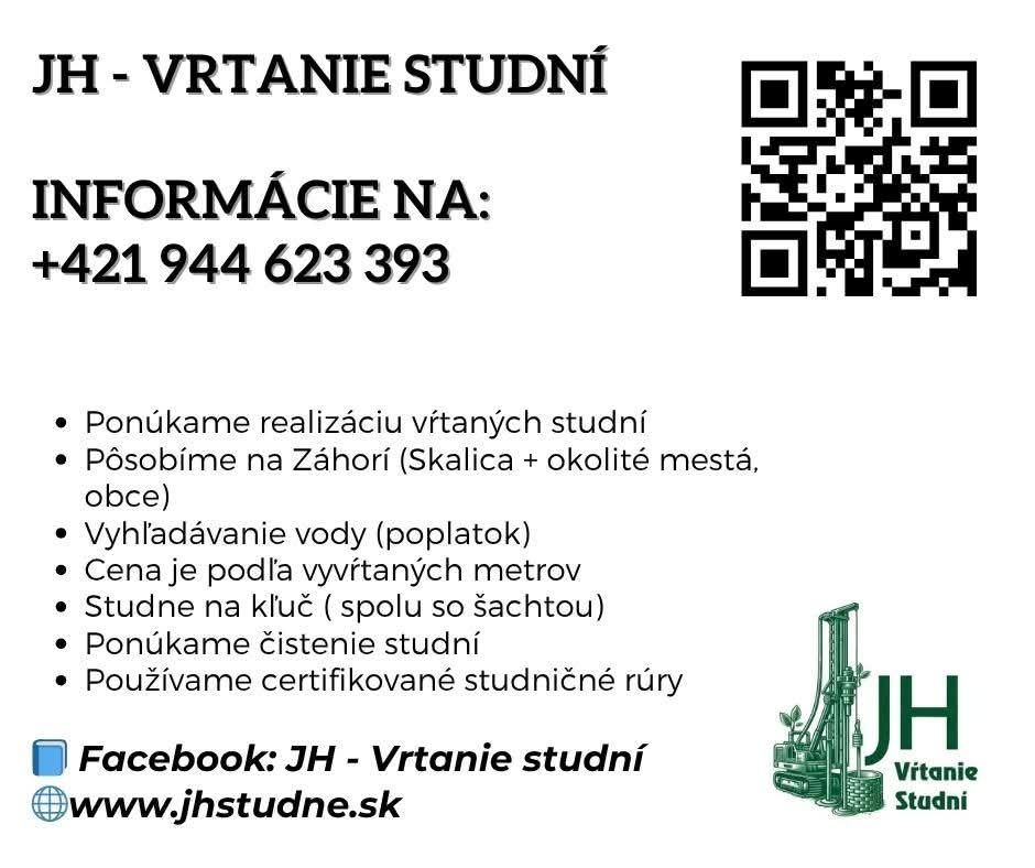 JH - vrtanie studní, Záhorie a okolie