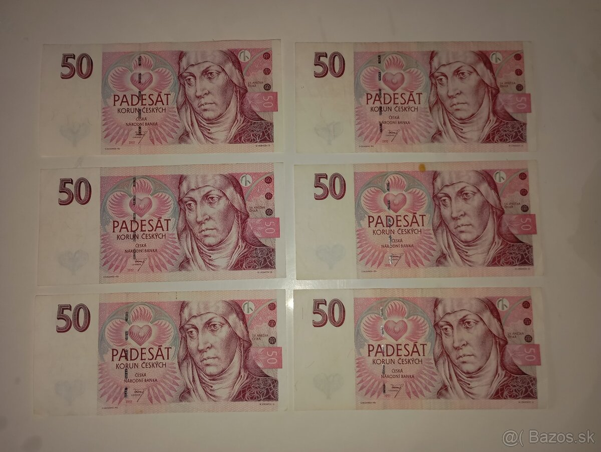 BANKOVKY 50 KČ, PĚKNÉ STAVY, SÉRIE D,E