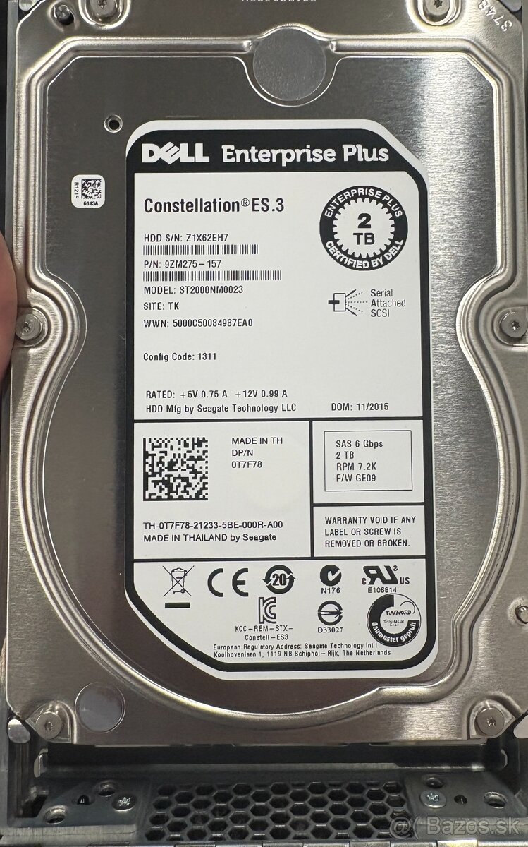 Dell / Seagate 2TB SAS serverový HDD – ST2000NM0023 (Enterpr