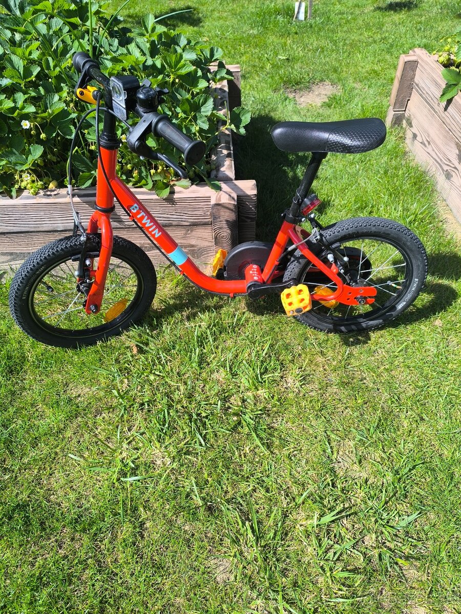 Detský bicykel s odrážadlom 2v1 Discover 14palcovy