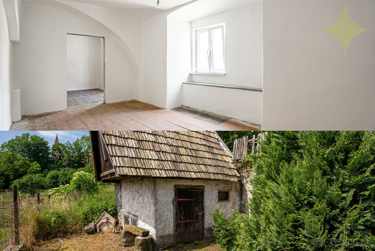 ►Veľký Apartmán 3+1izb. so záhradou a chatkou v hist. budove