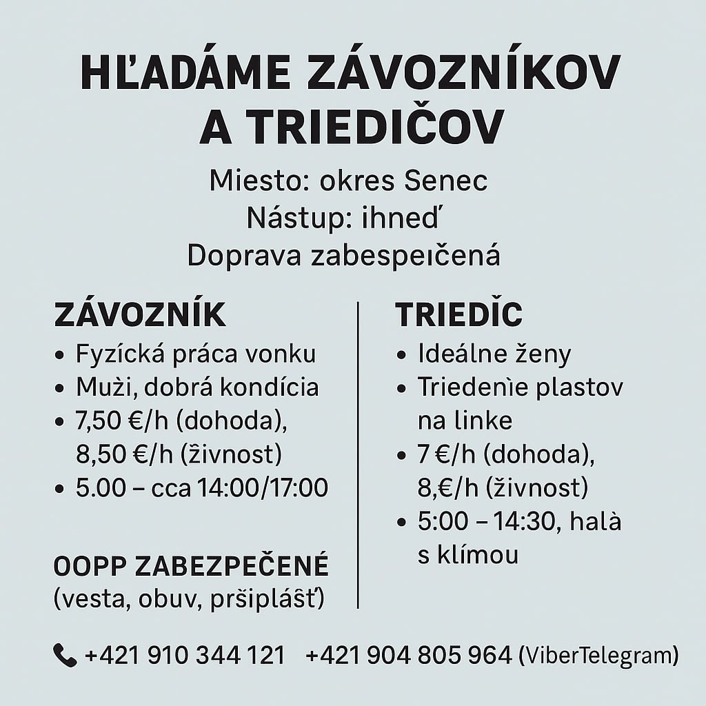 PRÁCA V OKRESE SENEC