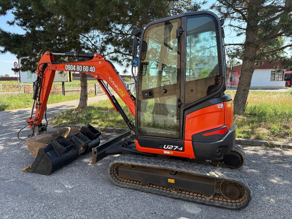 Ponúkame zemné a výkopové práce minibager Kubota U27