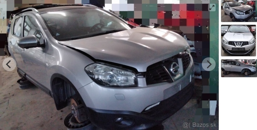 Nissan Qashqai 2.0 2013 predám MOTOR MR20, KAPOTA, SVETLO, N