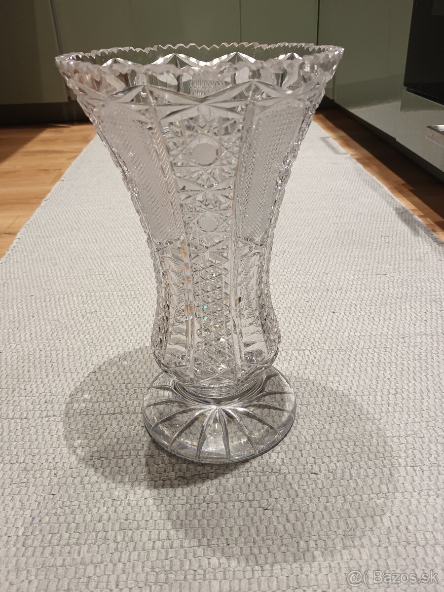 Brúsené sklo Bohemia Crystal - vysoká váza