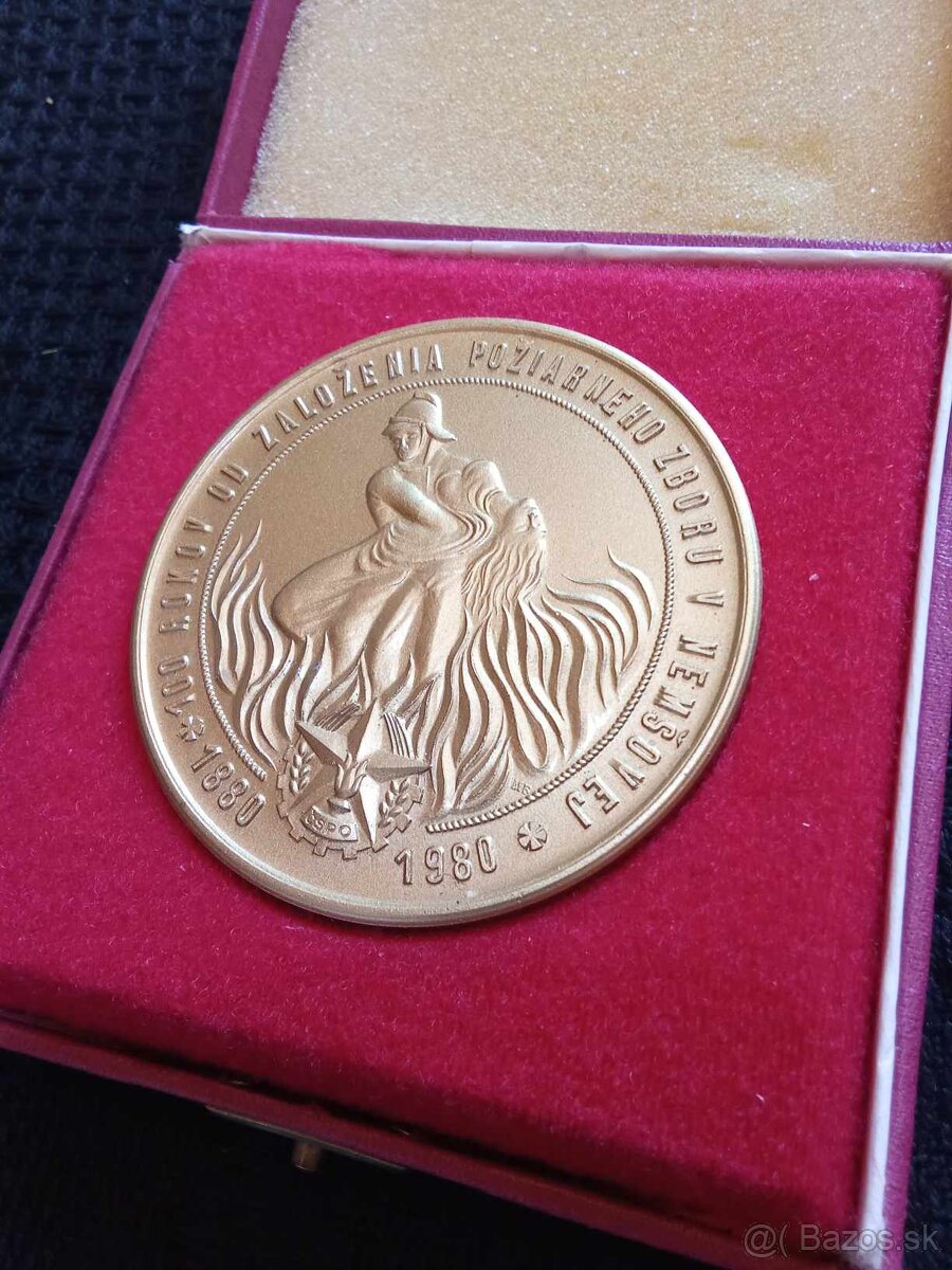 100 rokov poziarneho zboru NEMSOVA 1880-1980,plaketa