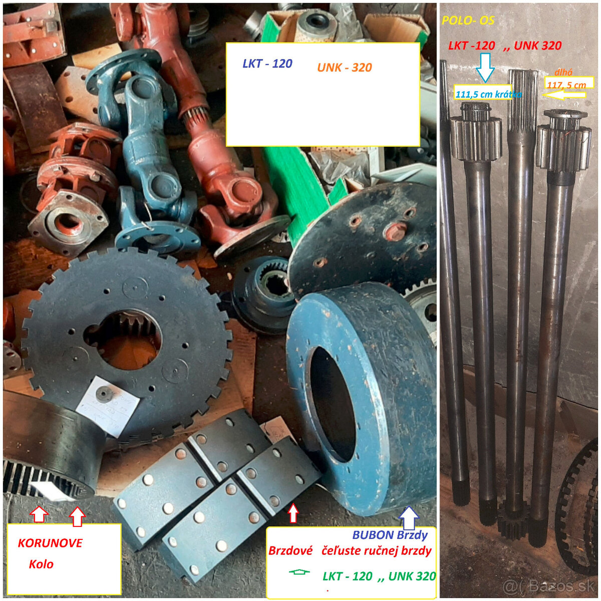 Kardany pre UNK 320, LKT120,, ,UN 053, DH112, LKT-120