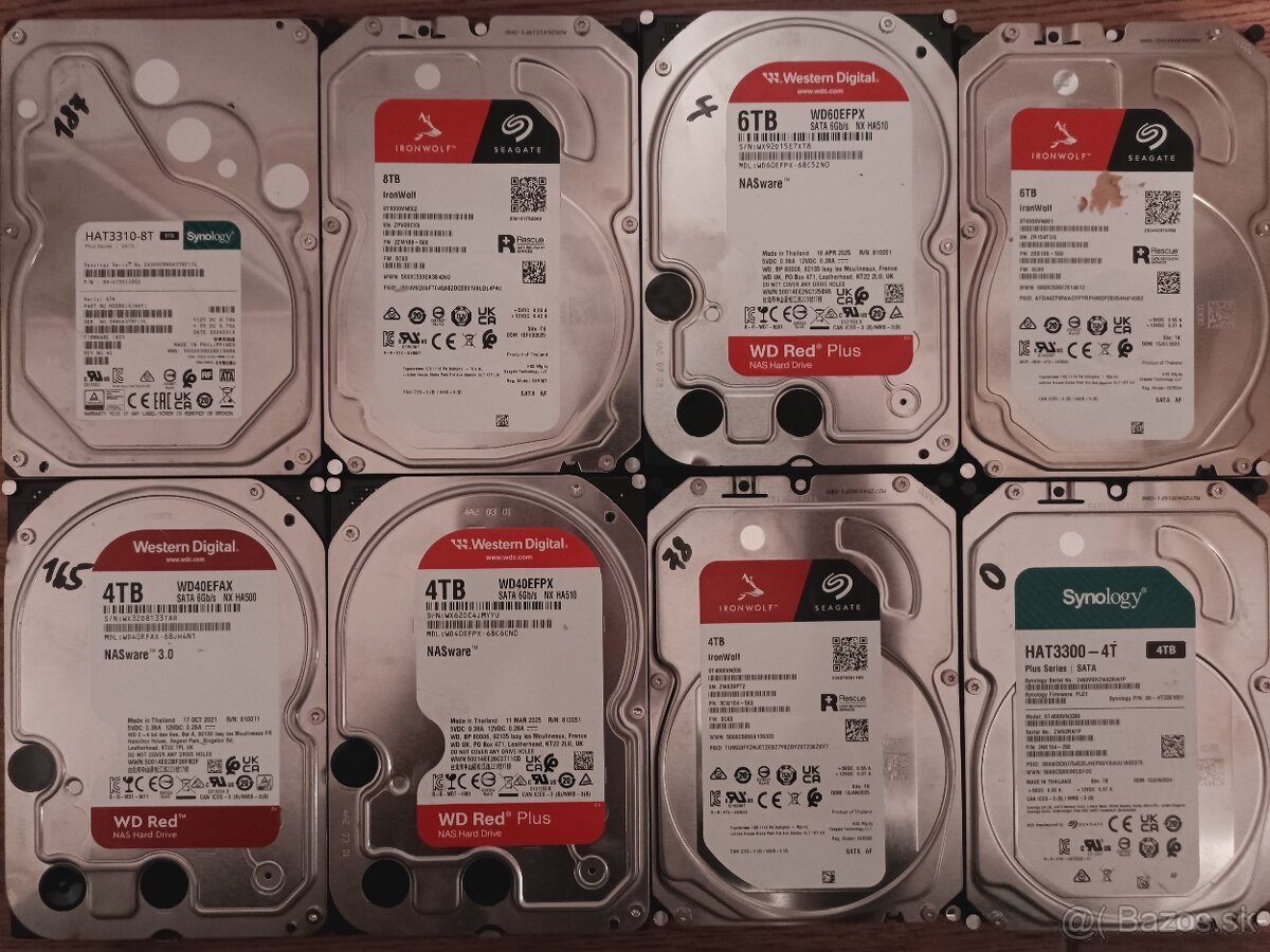 HDD disky 3,5"  4TB, 6TB, 8TB,...