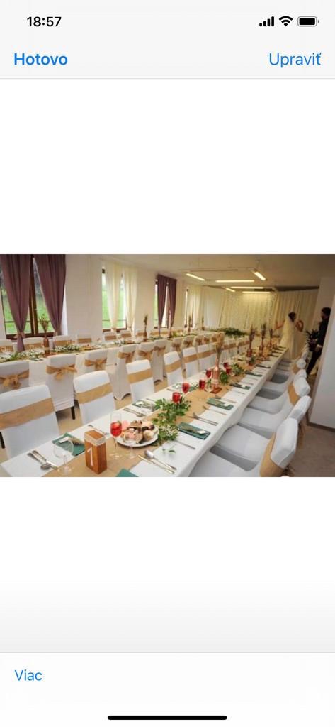 Prenájom bielych navlekov na stoličky