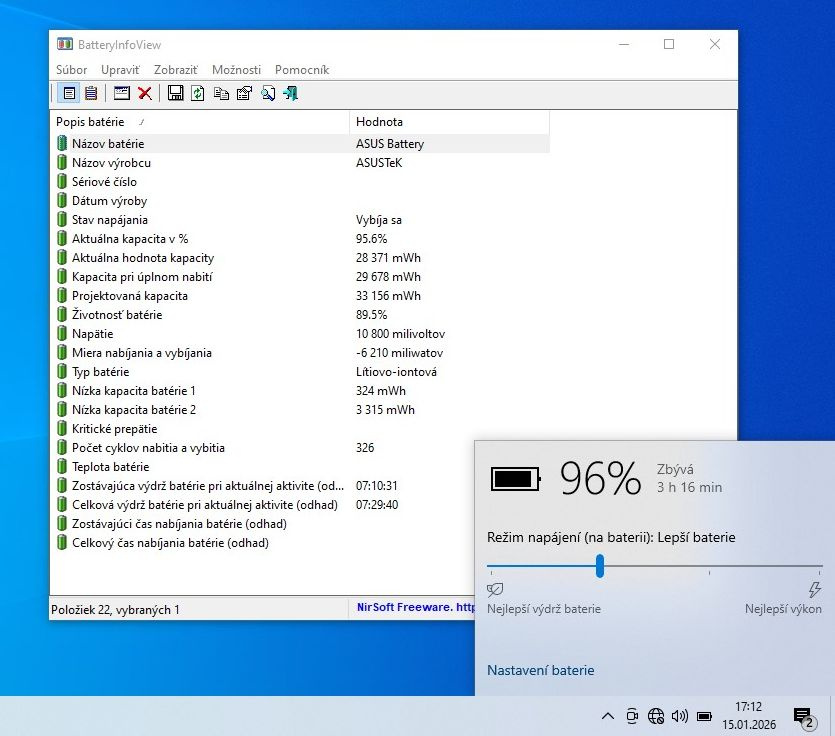 Batéria Asus A31N1519 10.8V 33Wh / 89,5 %
