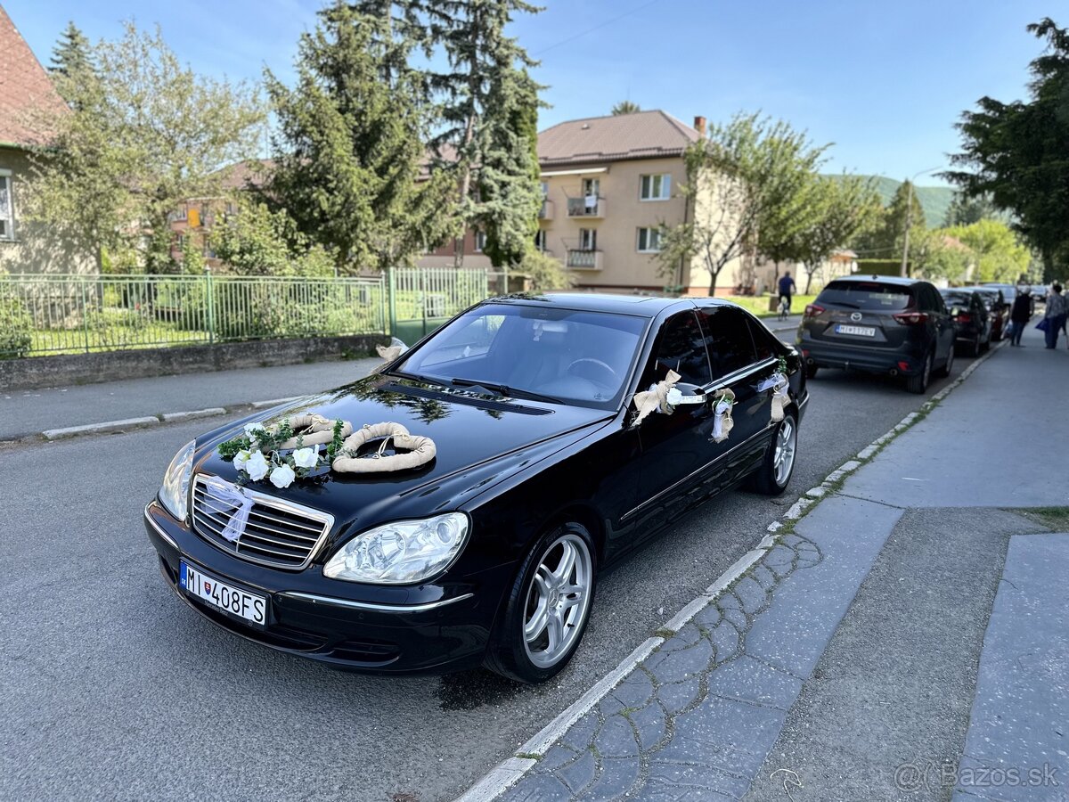 Svadobné vozidlo na prenájom Mercedes S500 L