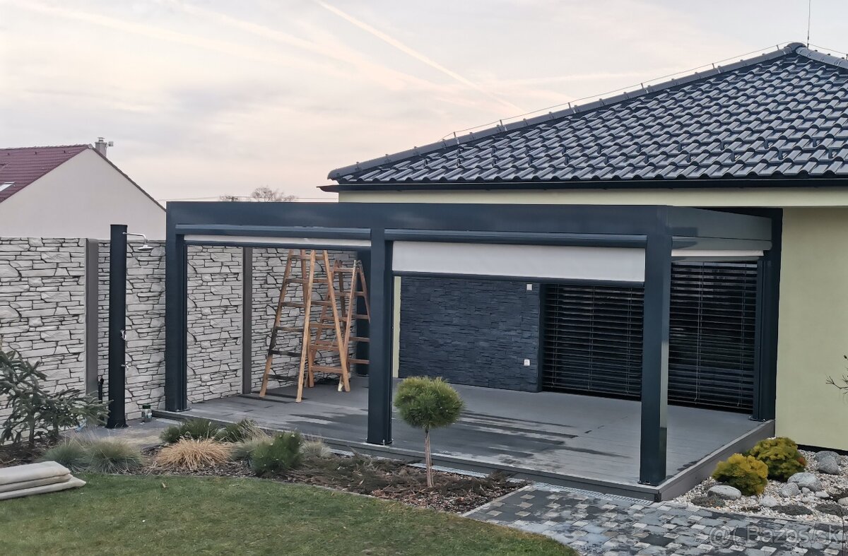 Bioklimaticka pergola so screenovymi roletami, 6030x3320
