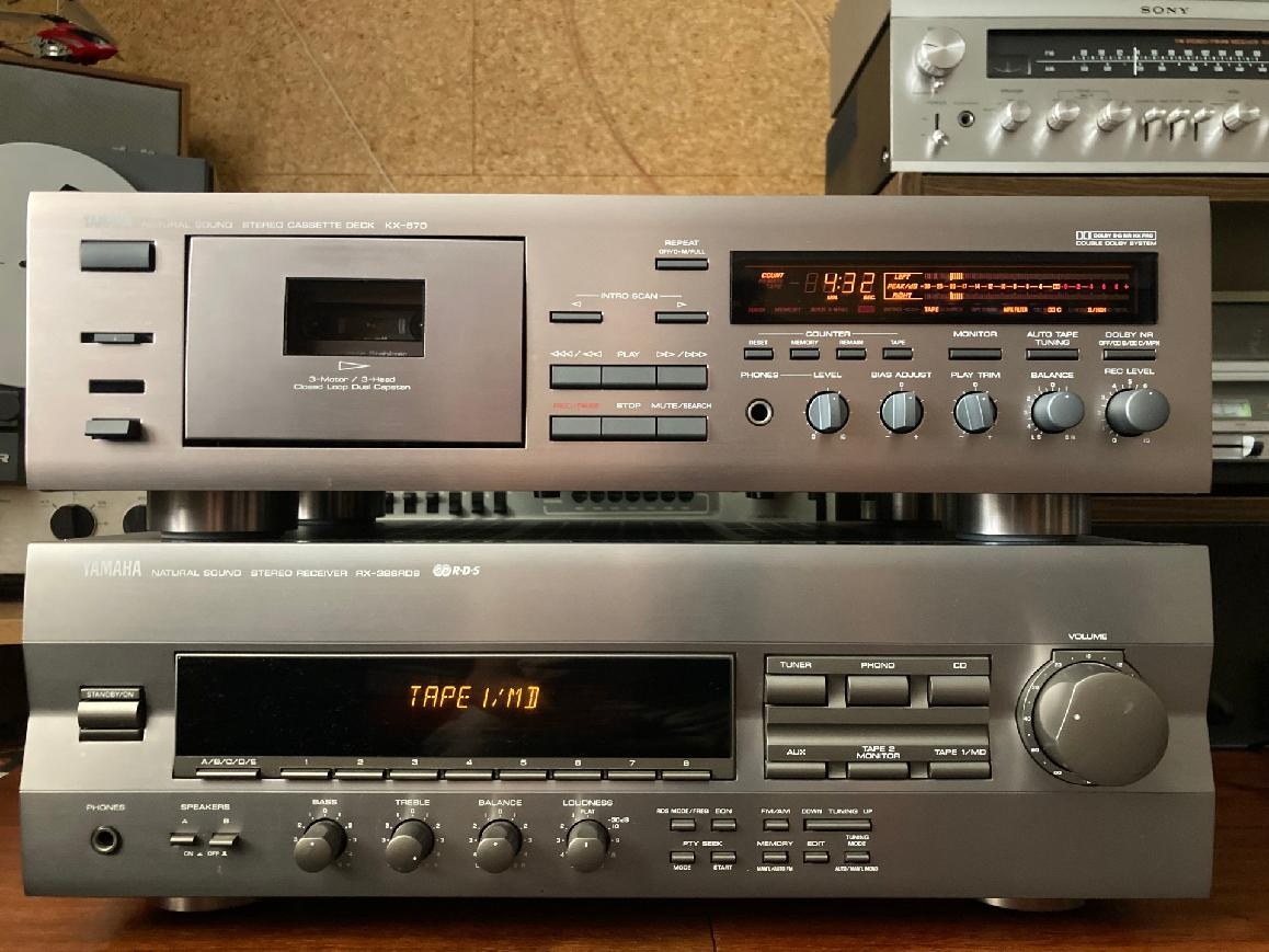 Yamaha 3hlavý tape deck + receiver