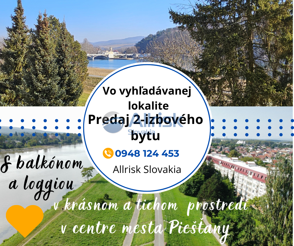 PREDANÉ Skvelá príležitosť 2-izbový byt v centre Piešťan s