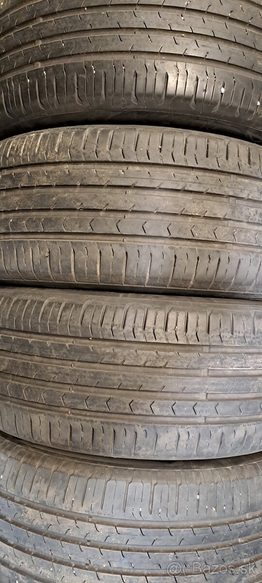 Predám 4ks jazdené letné 205/55r16-91V Continental 2+2modely