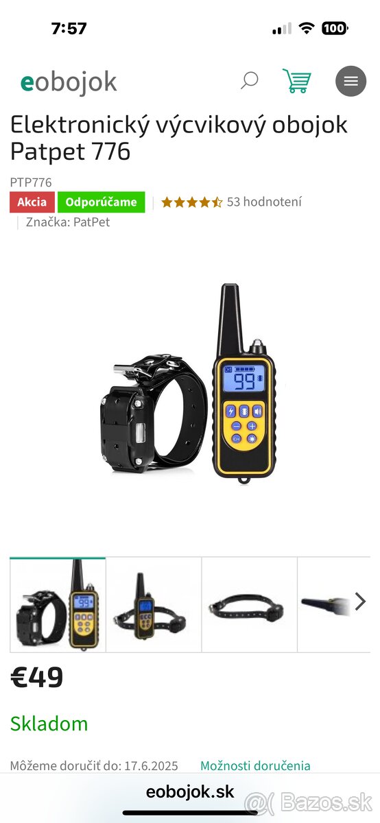 Elektronicky vycvikovy obojok od 2,5 kg do 90kg