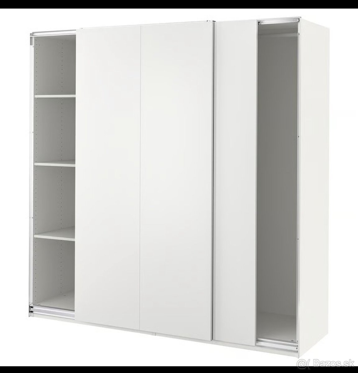 PAX / HASVIK Skriňa, biela, 200x66x201 cm aj s úložným pries