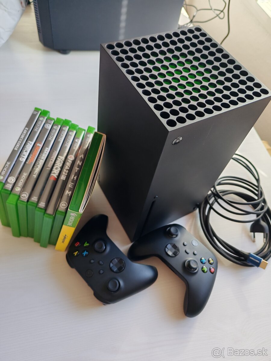 Xbox series X, 2x ovladač, 9x hra