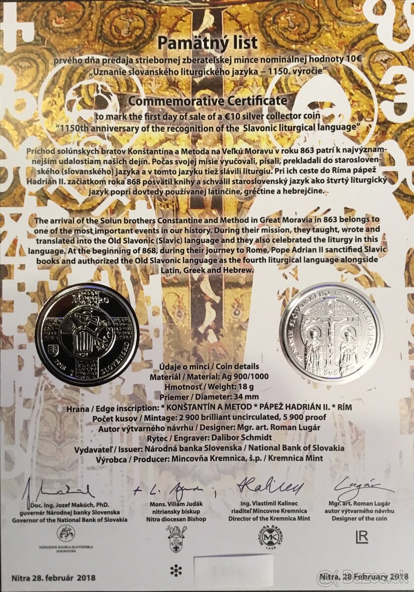 2018/10€ Uznanie slovan. liturg. jazyka – 1 150. výr. - PL