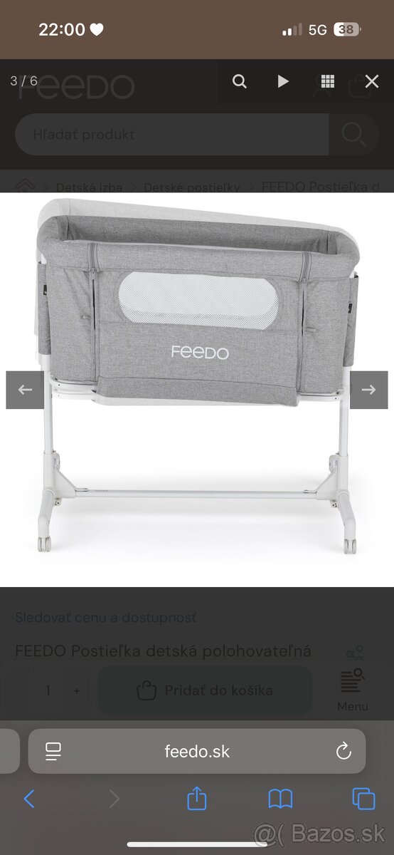 Detska polohovateľna postielka k posteli