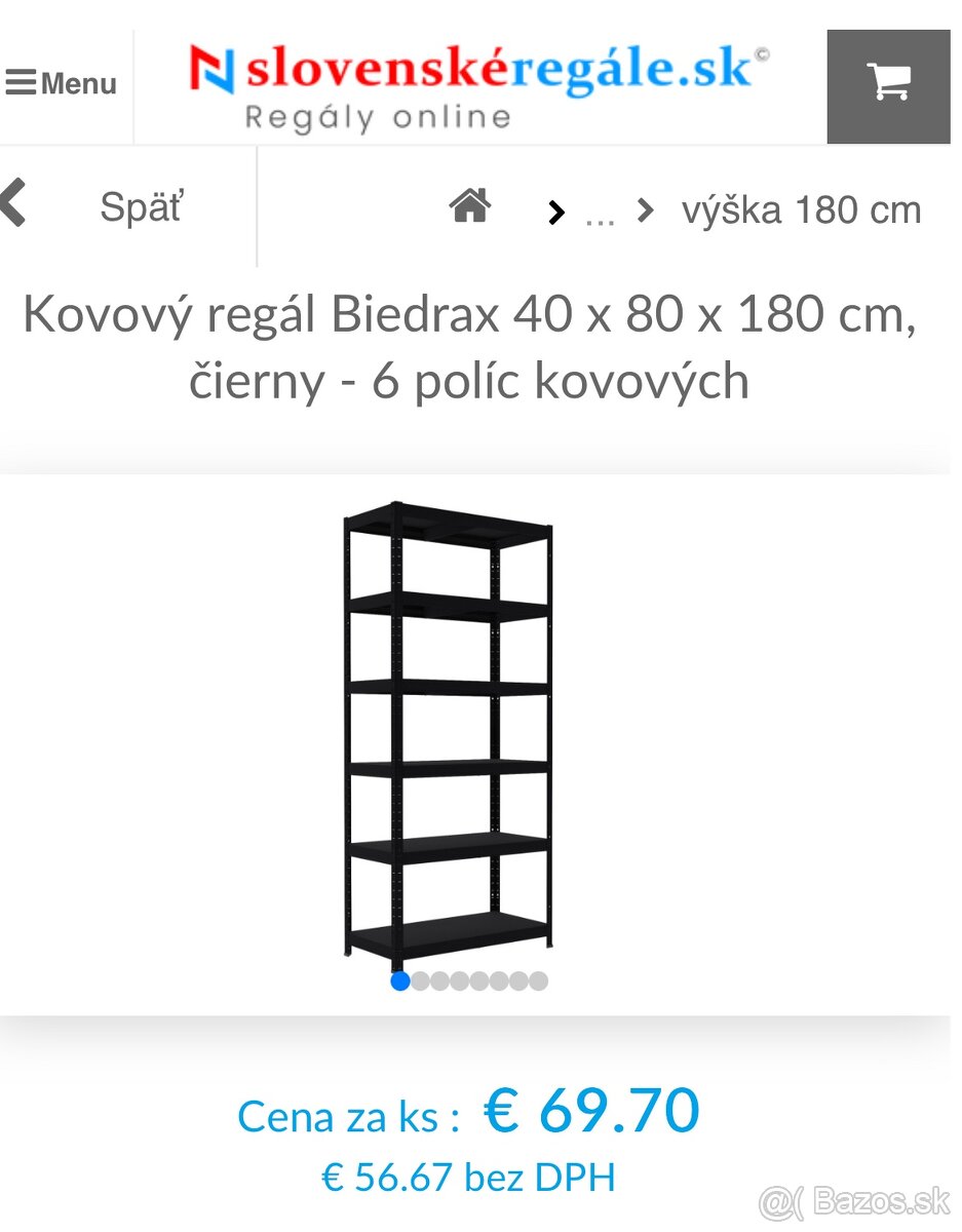 Dva vysoké kovové regály - NOVÉ