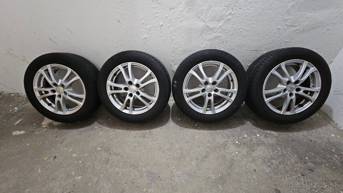 Predám letné kolesá Dunlop + disky ANZIO – 205/55 R16