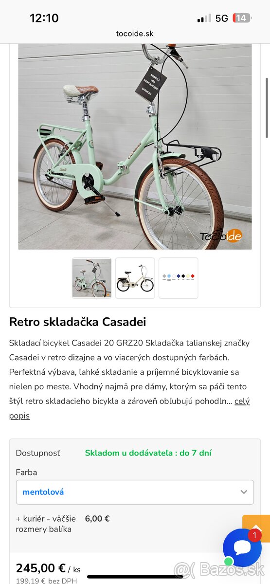 Skladací bicykel Casadei 20 GRZ20