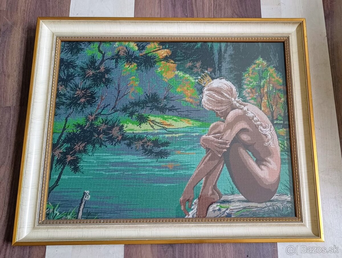 Gobelin 75 x 60 cm, v rame, zaskleny