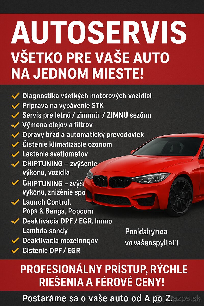 🚗 AUTOSERVIS – VŠETKO PRE VAŠE AUTO NA JEDNOM MIESTE 🚗
