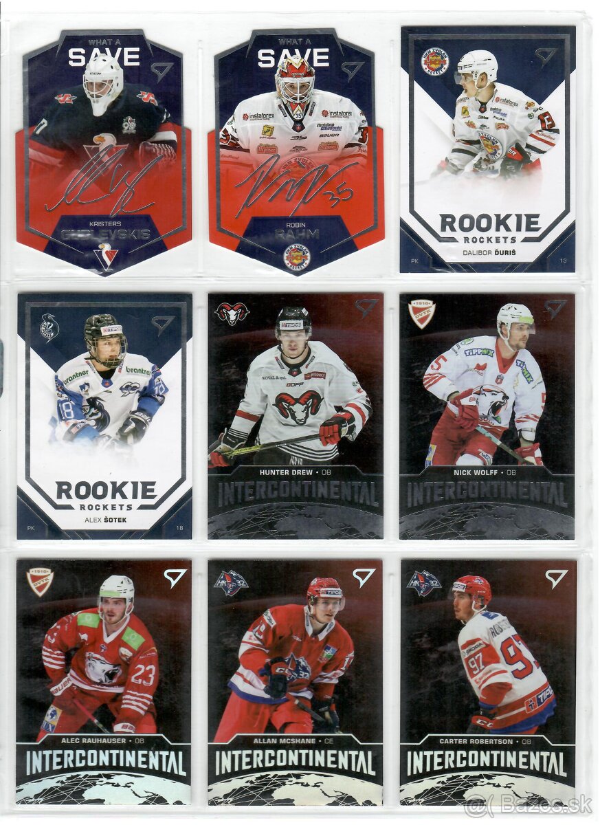 Predam hokejove karticky Extraligy SportZoo 17ks za 5€