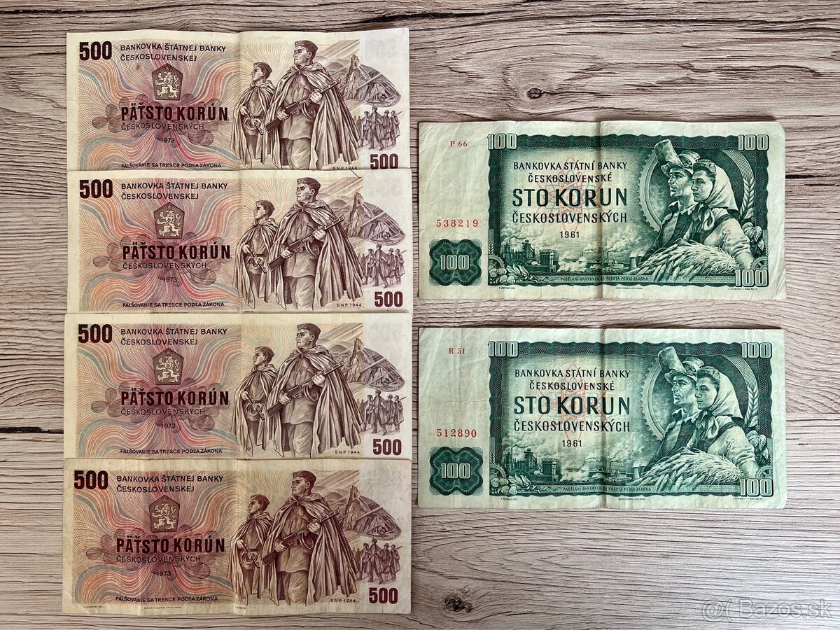 Bankovky Československo 6 ks 1961 1973