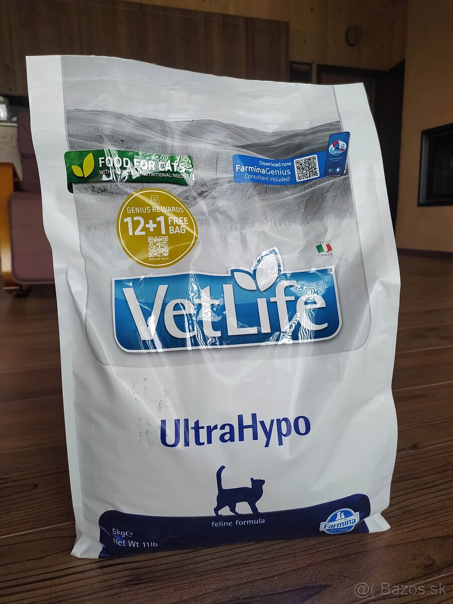 Granuly pre mačky Vet Life Cat UltraHypo 5kg + 4,5kg zdarma