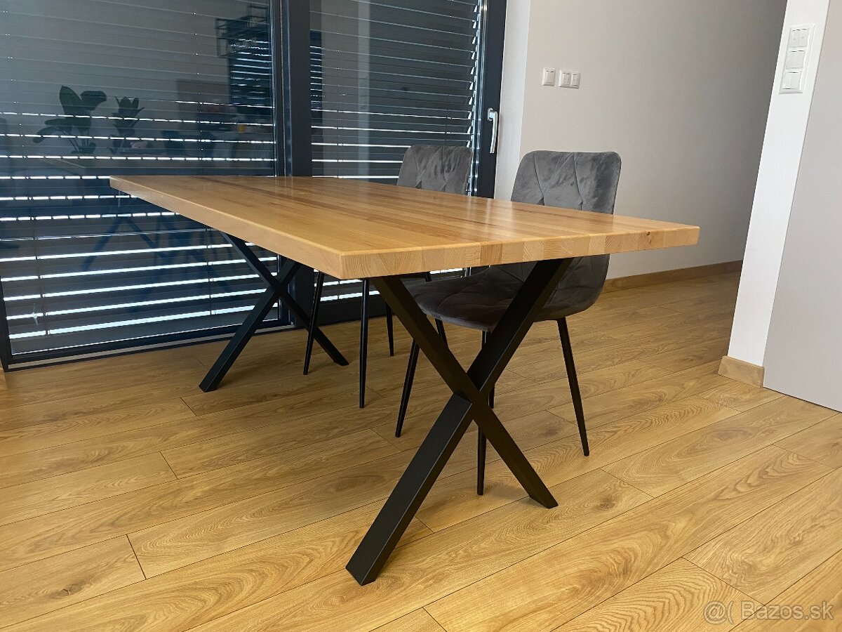 Stolové nohy, kovové v tvare X čierne 2 ks