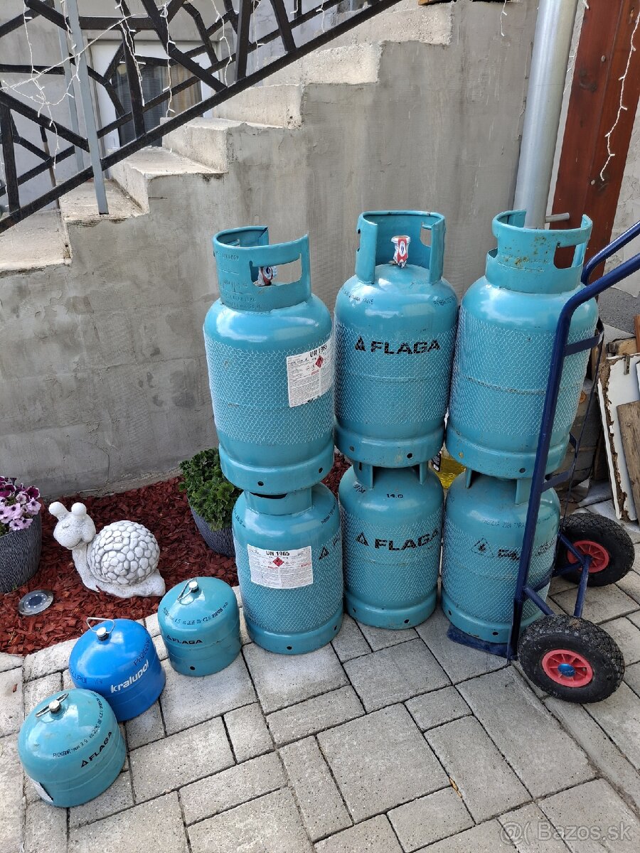 Propán bután 10kg a 2kg plné flaše