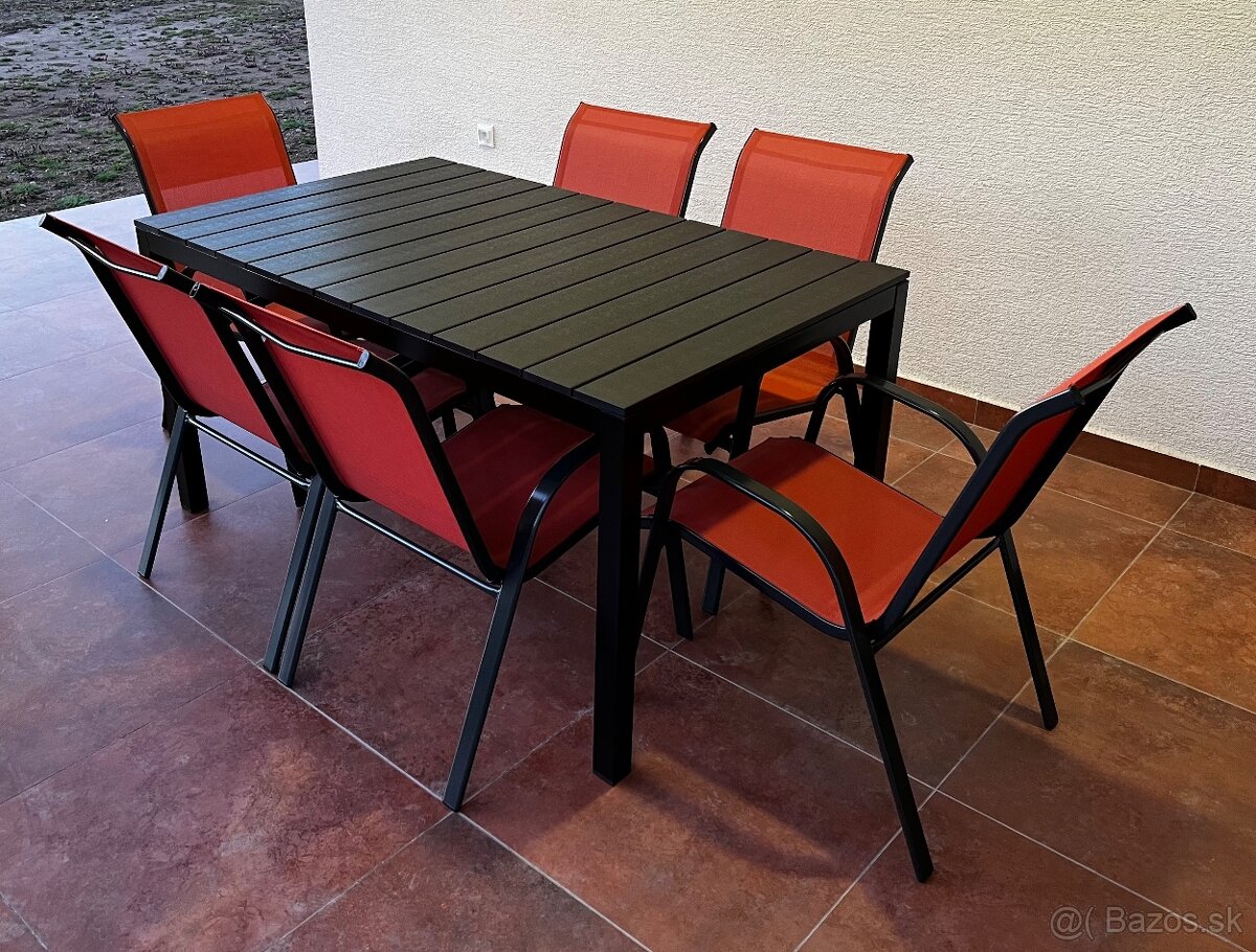 Záhradny stôl a stoličky 6ks