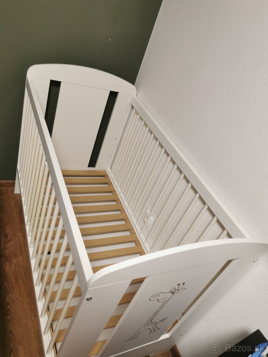 Detská postieľka Klups 120x60 biela