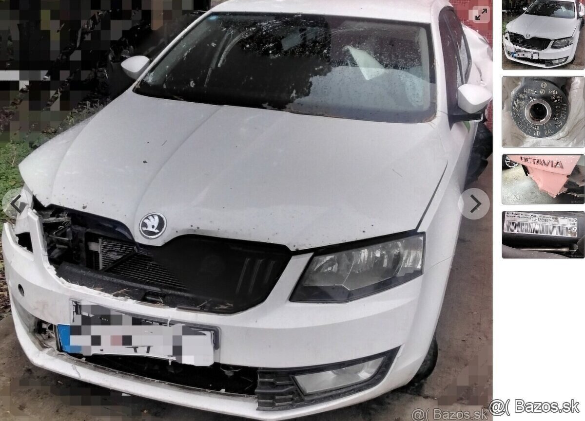 Škoda Octavia III 1.6 TDI 2013 predám DVERE, TRYSKY 04L13027