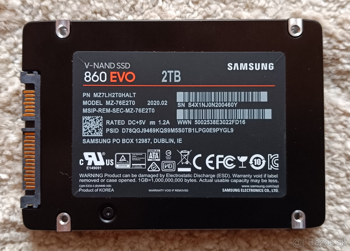 SSD Samsung 860 EVO 2TB 2,5"