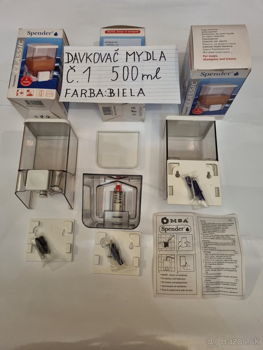 Davkovač tekutého mydla ,dezinfekcia,mydlo