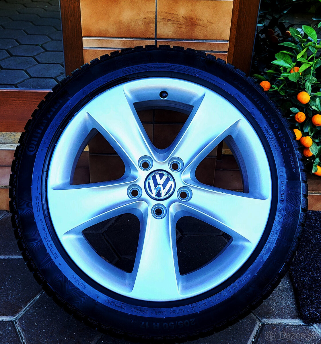 alu R17 5x112 orig. VW, zimné pneu 215/55