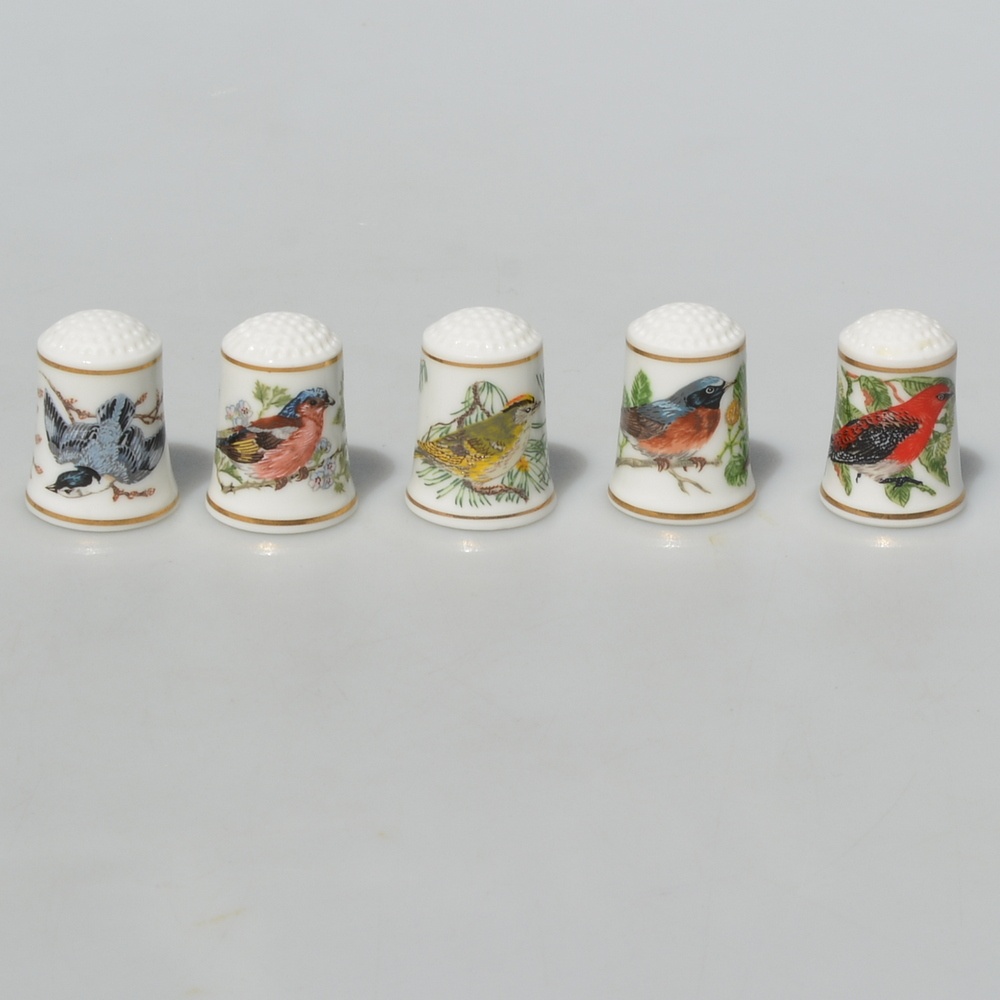 Sada 5 ks Porcelánové náprstky - Spevavé vtáky