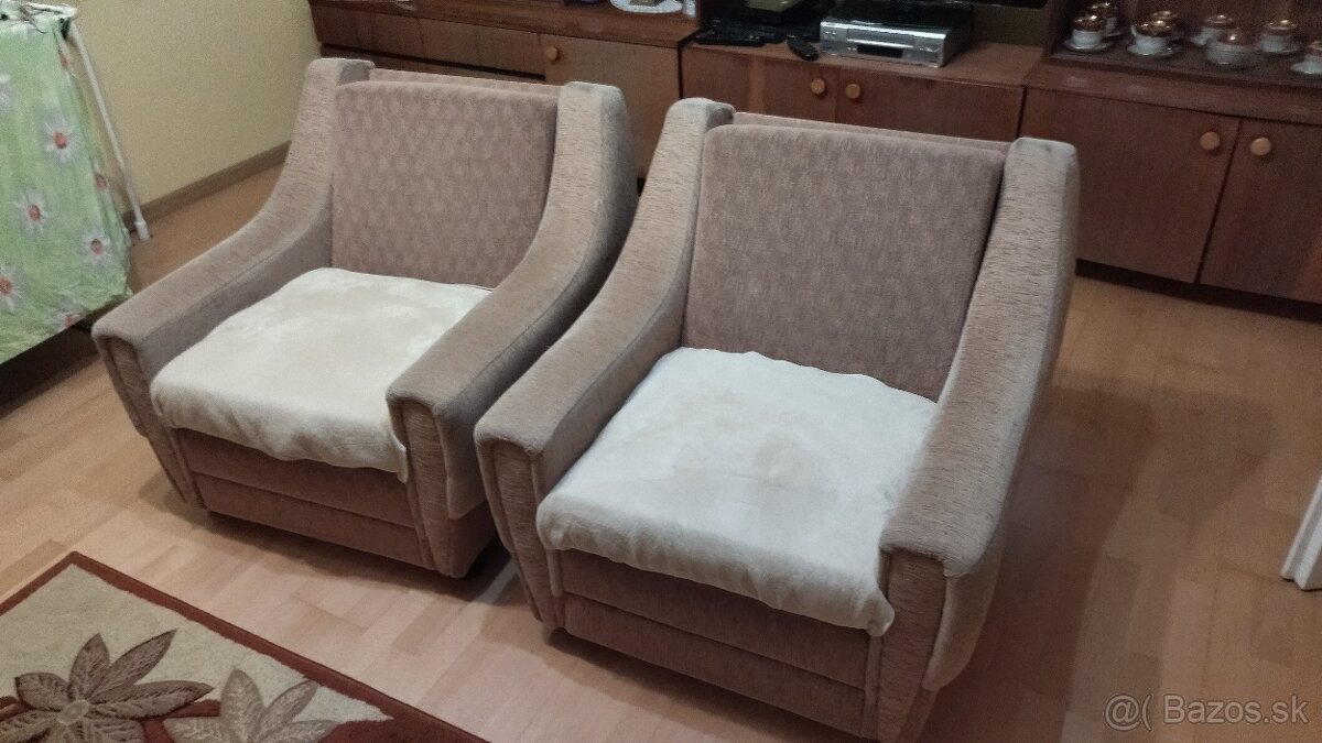 Sedačka rozkladacia s fotelmi