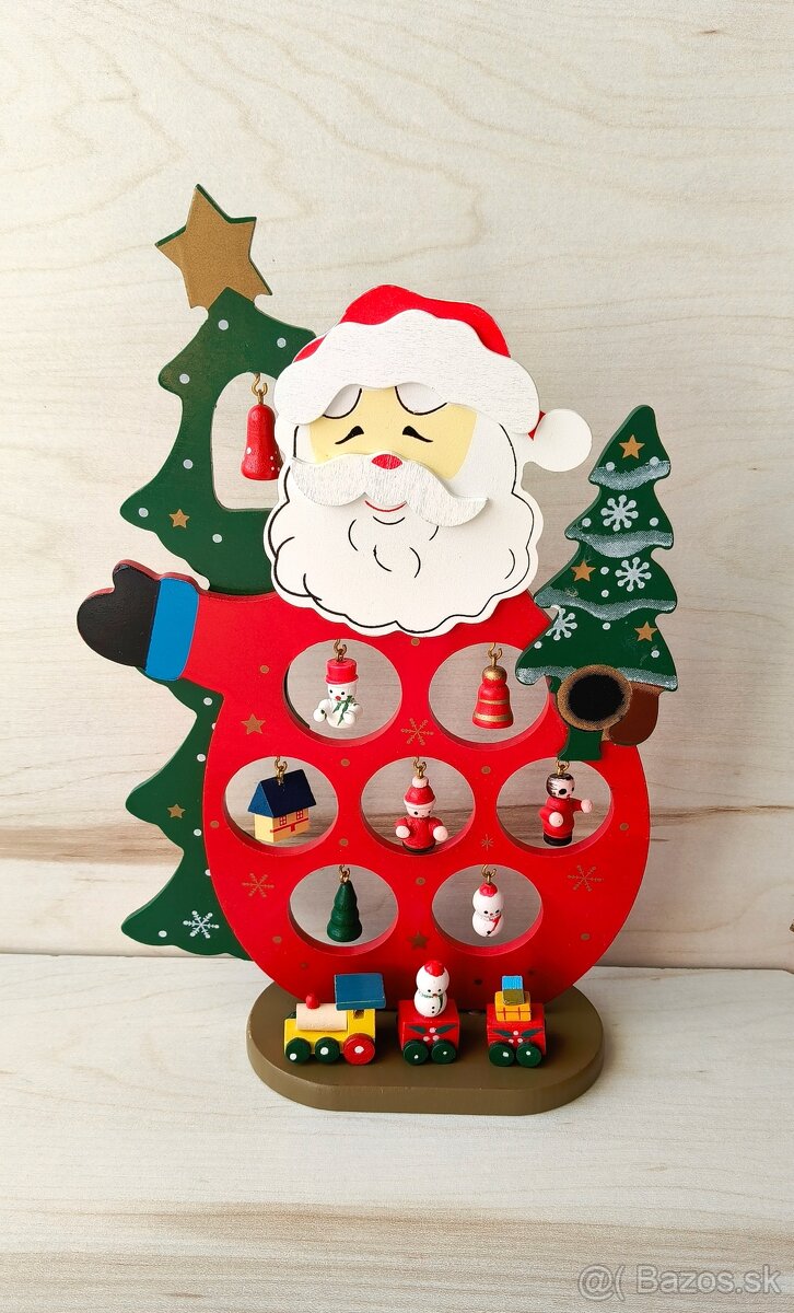 Vianočná drevená dekorácia Santa Claus Mikuláš