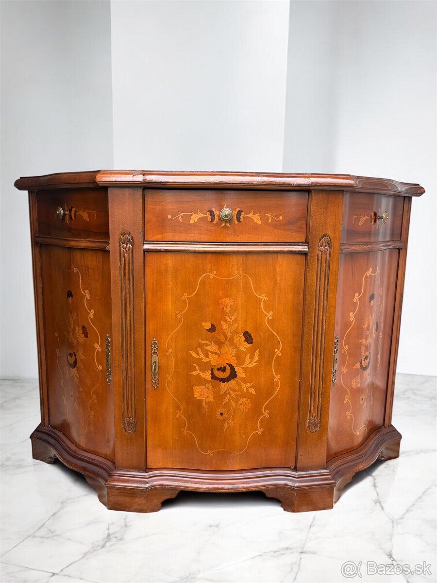 Intarzovaná rustikálna komoda, S120xV87xH37