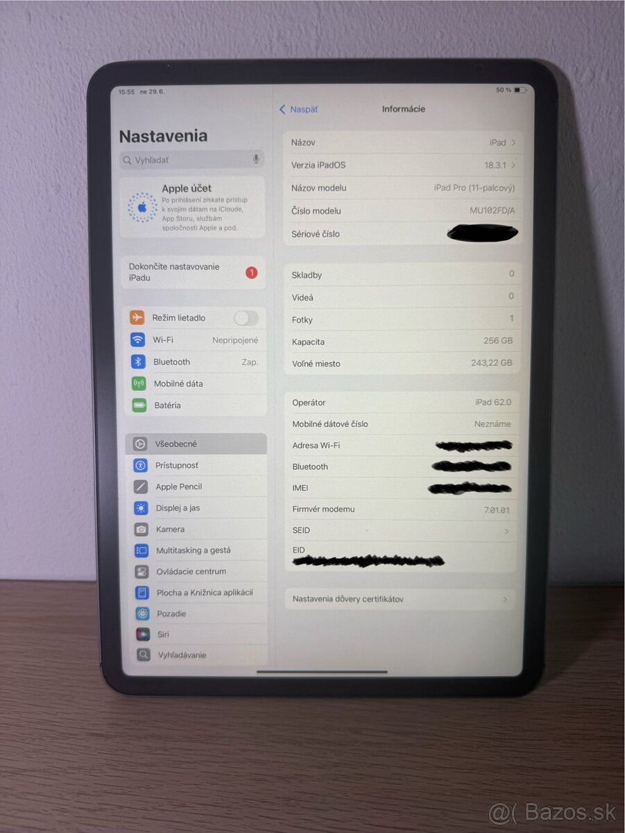 iPad Pro 11” (2018, 256GB, Wifi+Cellular)