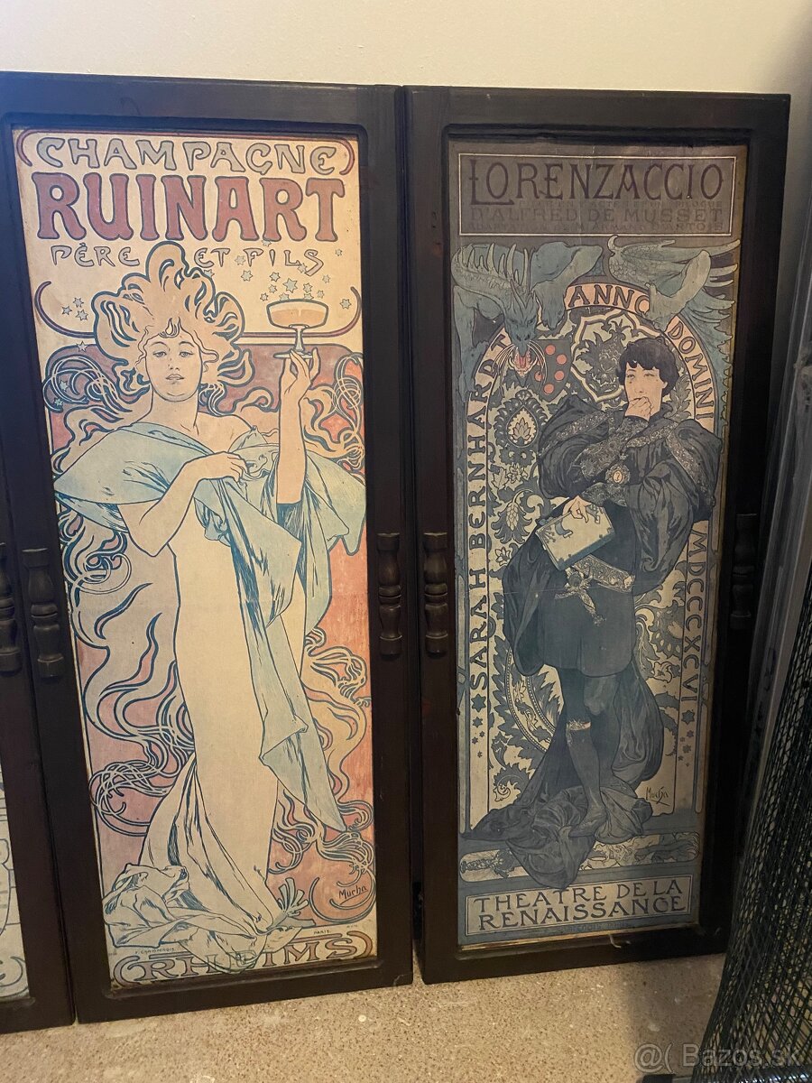 Alfonz Mucha krásne 4 secesné obrazy na stenu