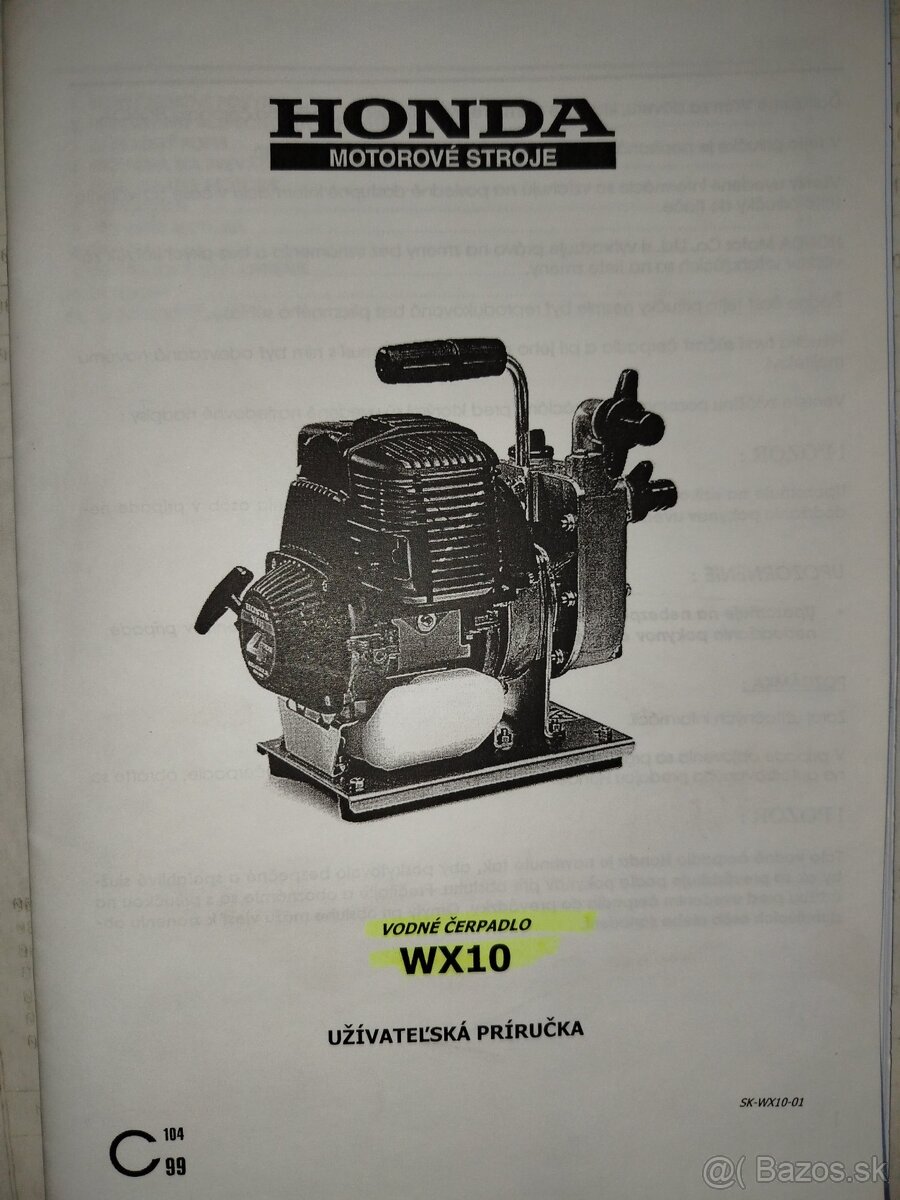 Vodné čerpadlo HONDA WX 10