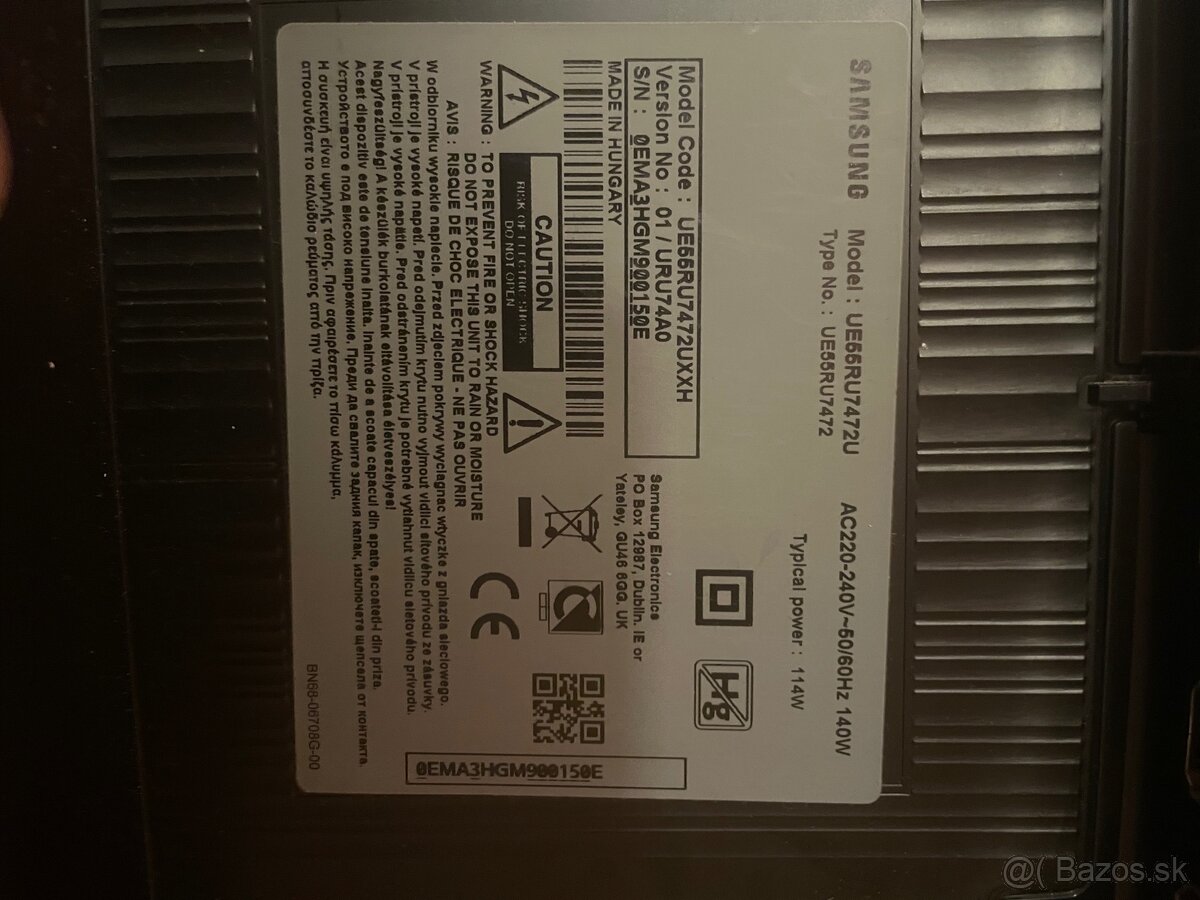 55" Ultra HD Smart TV UE55RU7472 Séria 7