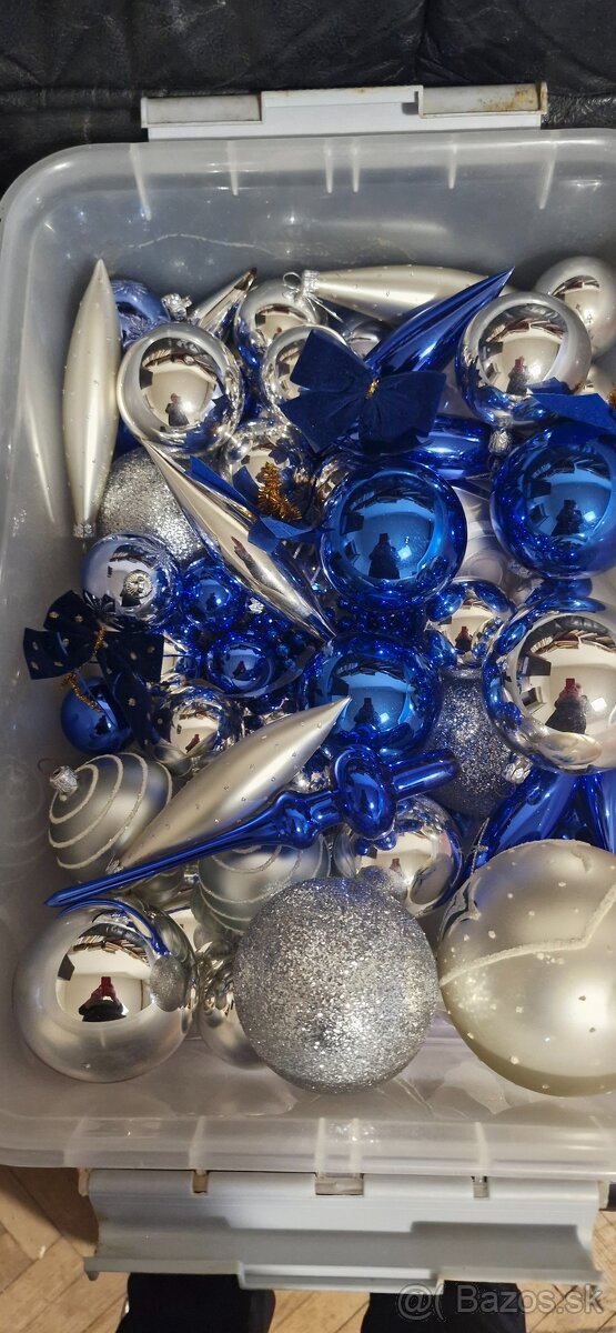 Vianocne ozdoby - bielo modra kombinacia