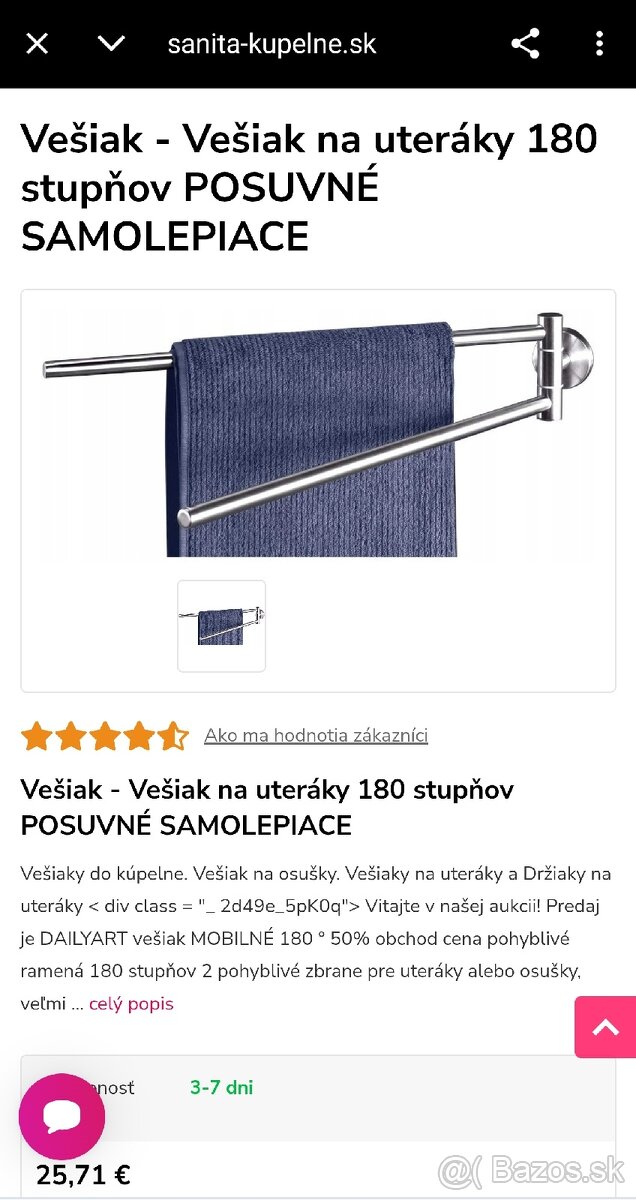 Držiak na uteráky